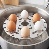 Stainless Steel Round Egg Steamer Rack Folding Trivet Stand for Pot