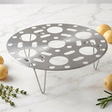 Stainless Steel Round Egg Steamer Rack Folding Trivet Stand for Pot