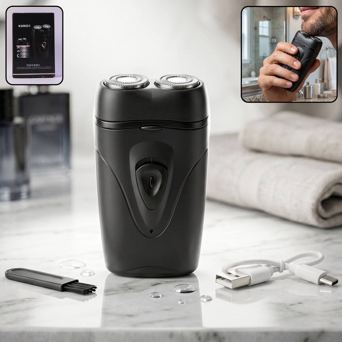Portable Electric Shaver for Men – Compact, Rechargeable & Cordless