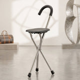 Folding Walking Stick with Seat 3 Leg Cane Stool Chair Support Stand