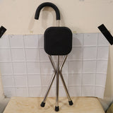 Folding Walking Stick with Seat 3 Leg Cane Stool Chair Support Stand