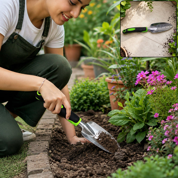 Garden Hand Trowel Stainless Steel Digging Tool Ergonomic Non Slip Handle