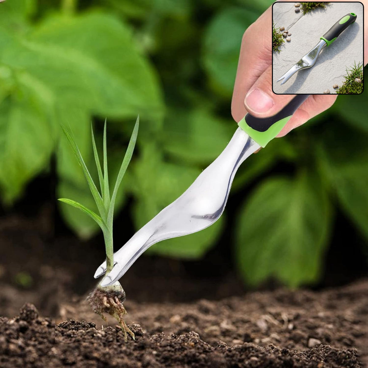 Garden Hand Weeder Cultivator Tool Weed Remover with Ergonomic Handle