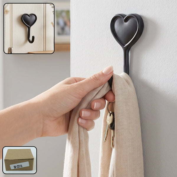 Heavy Duty Self Adhesive Wall Hook Heart Shape Key and Scarf Hanger