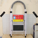 2 Step Folding Ladder with Padded Handrail Anti Slip Steel Step Stool
