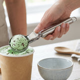 Stainless Steel Trigger Release Ice Cream Scoop Cookie Dough Scoope...