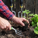 Garden Hand Fork 3 Tine Stainless Steel Digging Tool Ergonomic Handle