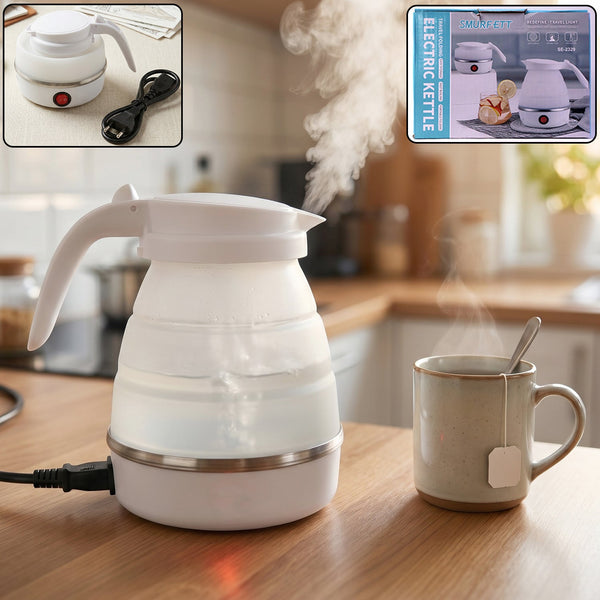 Collapsible Travel Electric Kettle 600ml Foldable Silicone Water Boiler