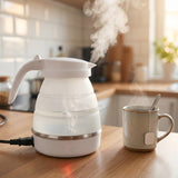 Collapsible Travel Electric Kettle 600ml Foldable Silicone Water Boiler