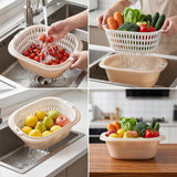 2 in 1 Plastic Double Drain Basket – Multi-Purpose Kitchen Tool