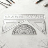Student Geometry Ruler Set – Accurate 20cm Drawing Tools