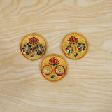 Round Kankavati Kumkum Holder Decorative Pooja Thali with Lotus Design
