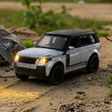 Light and Sound Metal Pull Back Car Toy, Die Cast SUV Model for Kids