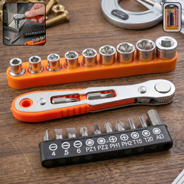 Mini Ratchet Wrench – Compact Versatile Socket Screwdriver Set