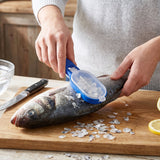 Fish Scaler Scraper with Lid Scale Remover Skin Cleaner for Kitchen