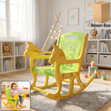 Kids Plastic Horse Rocking Chair, Baby Rocker Seat with Backrest