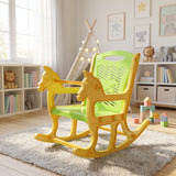 Kids Plastic Horse Rocking Chair, Baby Rocker Seat with Backrest
