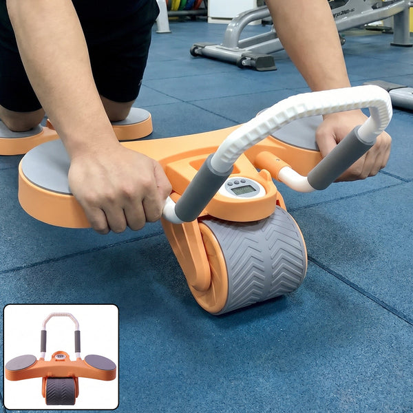 Automatic Rebound Abdominal Exercise Roller Wheel with Elbow Support