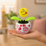 Solar Dancing Flower Toy with Pot for Car Dashboard and Desk Decor
