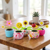 Solar Dancing Flower Toy with Pot for Car Dashboard and Desk Decor