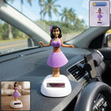 Solar Powered Dancing Hula Doll Bobble Toy for Car Dashboard Decor