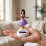 Solar Powered Dancing Hula Doll Bobble Toy for Car Dashboard Decor