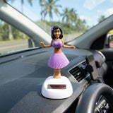 Solar Powered Dancing Hula Doll Bobble Toy for Car Dashboard Decor