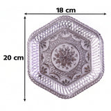 Decorative Silver Serving Tray – Traditional Embossed Floral Design
