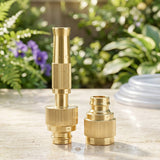 Golden Brass Garden Hose Water Nozzle Spray Gun with Quick Connect...