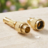 Golden Brass Garden Hose Water Nozzle Spray Gun with Quick Connect...