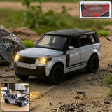 Light and Sound Metal Pull Back Car Toy, Die Cast SUV Model for Kids