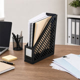 Plastic Vertical File Holder Stand – Keeps Desk Organized and Clutter-Free