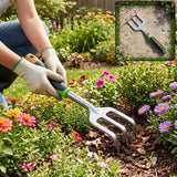 3 Prong Garden Hand Cultivator Fork Stainless Steel Tool Ergonomic Handle