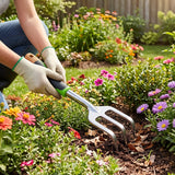 3 Prong Garden Hand Cultivator Fork Stainless Steel Tool Ergonomic Handle