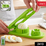 2 in 1 Egg Slicer and Wedger Stainless Steel Wire Boiled Egg Cutter