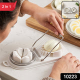 2 in 1 Stainless Steel Egg Cutter Slicer and Wedger for Boiled Eggs