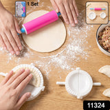 Dumpling Maker Mould Set with Mini Rolling Pin for Momo and Gujiya