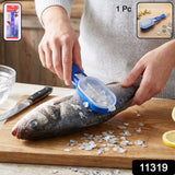 Fish Scaler Scraper with Lid Scale Remover Skin Cleaner for Kitchen