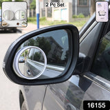 Wide Angle Blind Spot Mirror Round Convex HD Stick On Car Side Mirror (2 Pc Set)
