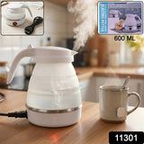 Collapsible Travel Electric Kettle 600ml Foldable Silicone Water Boiler