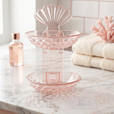 2 In 1 Double Layer Plastic Soap Dish Holder Wall Mounted Self Adhesive