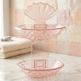 2 In 1 Double Layer Plastic Soap Dish Holder Wall Mounted Self Adhesive