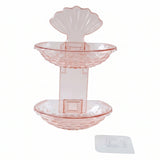 2 In 1 Double Layer Plastic Soap Dish Holder Wall Mounted Self Adhesive