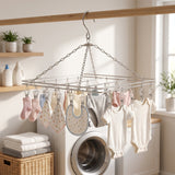 Stainless Steel Square Multi Clip Drying Hanger for Socks, Baby Clothes