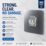 Self-Adhesive Transparent Wall Hook – Damage-Free, Reusable Holder
